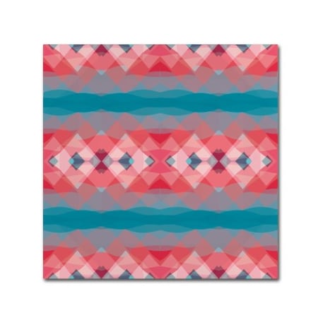 Cora Niele 'Ethnic Pattern Red Blue' Canvas Art,24x24